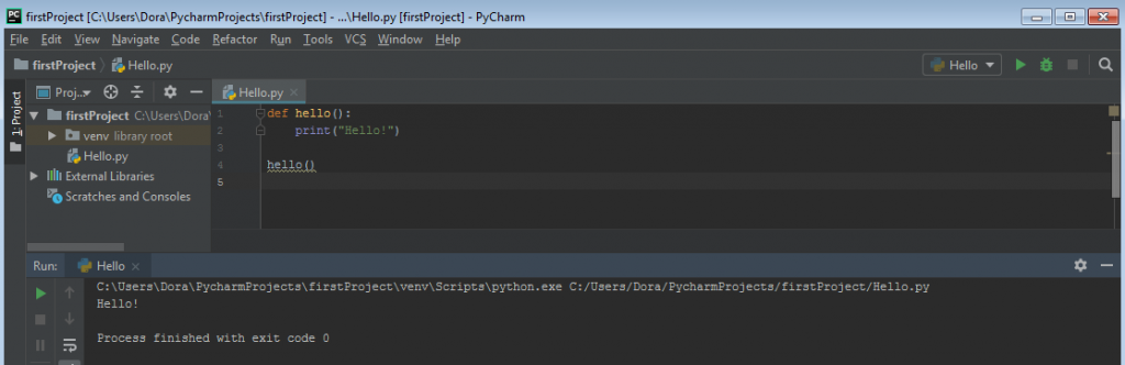 نحوه اجرای کد پایتون در PyCharm